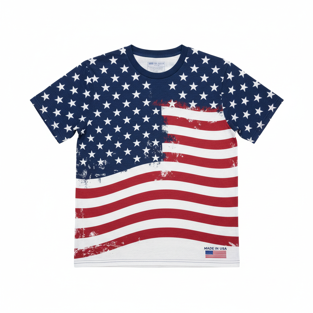 Patriotic Stars & Stripes T-Shirt - Made in USA