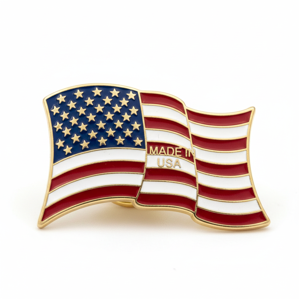 USA American Flag Lapel Pin - Made in USA